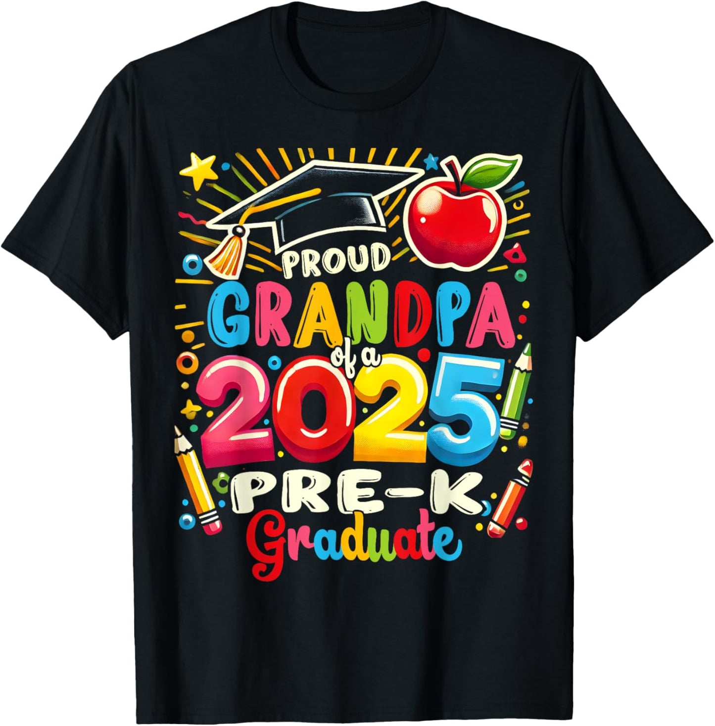 Funny Proud Grandpa of a Class of 2025 Pre-k Graduate T-Shirt