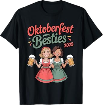 Cute Fun Oktoberfest Friends 2025 Girls Matching Beer T-Shirt
