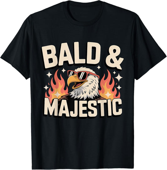 Bald and Majestic Funny Bald Dad Father Men T-Shirt