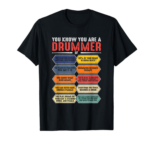 Drummer Drumming Lover Drum Player Percussion Percussionist T-Shirt
