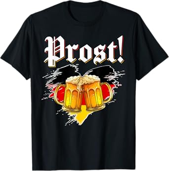 Prost Oktoberfest Germany Flag Heart Beer Festival Men Women T-Shirt
