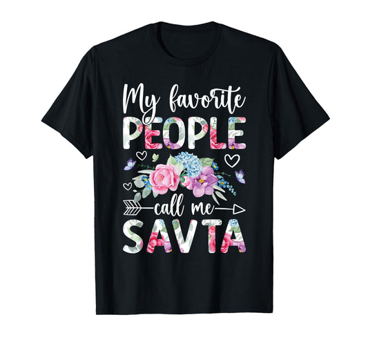 Favorite People Call Me Savta Grandma Savta Grandmother T-Shirt