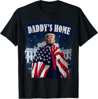 Vintage Daddy's Home 2024 Trump Take America Back US Flag T-Shirt