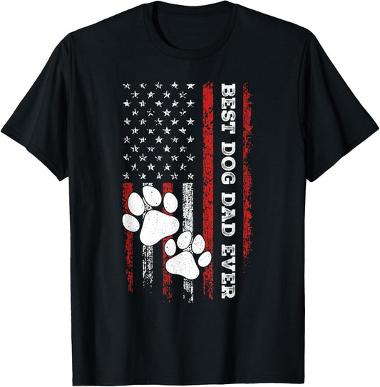 Funny Dad Fathers Day Best Dog Dad Ever Dog Dad Mens T-Shirt