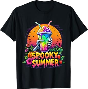 Funny Party SPOOKY SUMMER Drinks Summerween Vibes T-Shirt