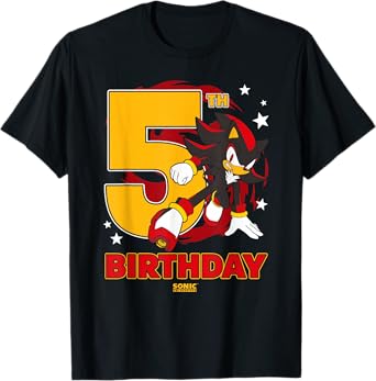Sonic The Hedgehog 5th Birthday Epic Shadow Big Chest Logo T-Shirt