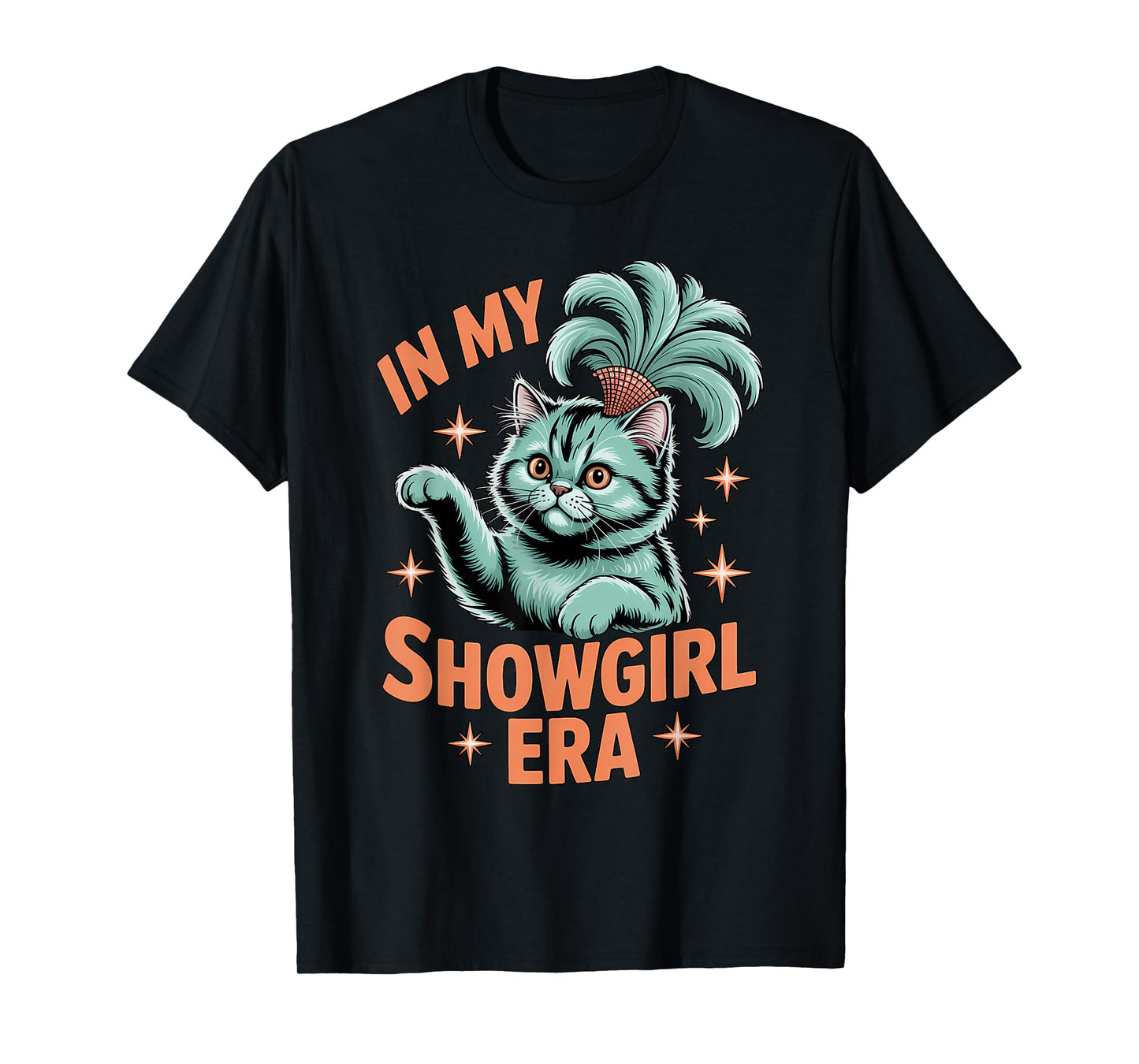 in My Showgirl Era Funny Cat Retro Costume T-Shirt