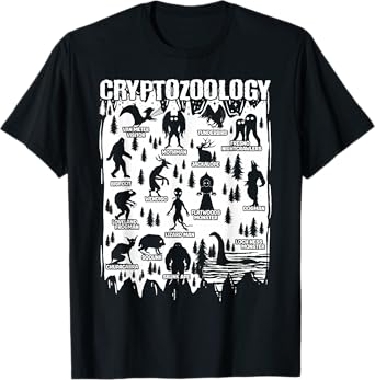 Cryptozoology Cryptid Bigfoot Mothman Dogman Other Monsters T-Shirt