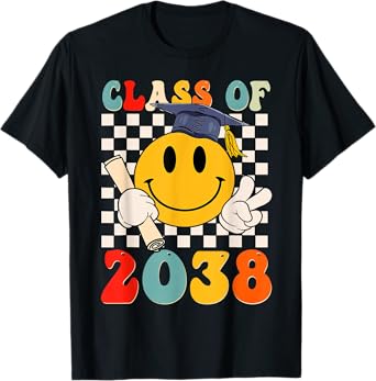 Class of 2038 Grow with Me First Day of School Graduation T-Shirt