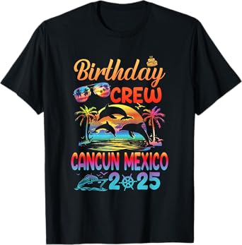 Cancun Mexico Birthday Trip Vacation 2025 Matching Group T-Shirt