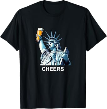Cheers To America - Statue Of Liberty With Beer Pint - T-Shirt