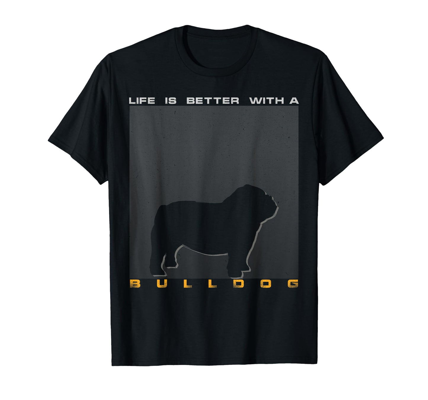 Vintage Life Is Better With A Bulldog Silhouette Men Women Kids T-Shirt