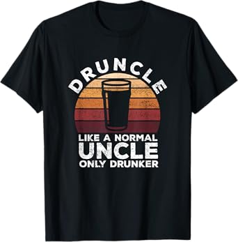 Druncle Funny Saying Vintage Drunk Beer Drinking Uncle Gift T-Shirt