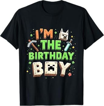 Bday Party I'm The Birthday Boy Video Gamer Pixel Number T-Shirt