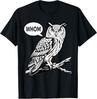 Funny Whom Owl Grammar English Teacher T-Shirt
