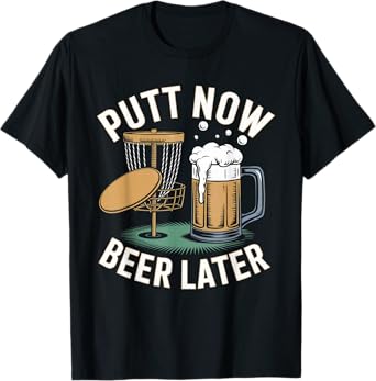 Funny Disc Golf Design For Men Women Disc Golf Beer Golfer T-Shirt