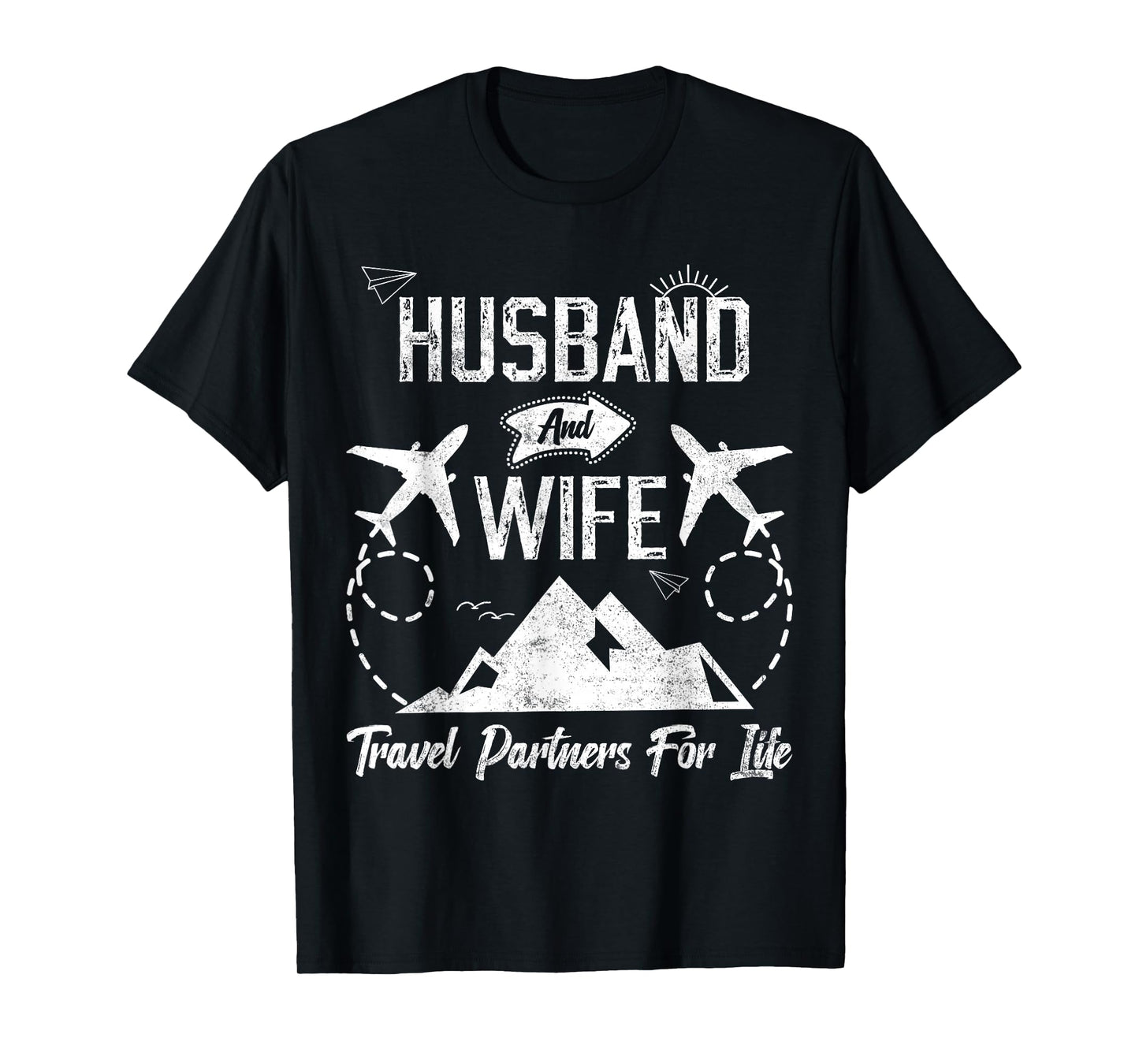 husband and wife travel partners for life for couples T-Shirt