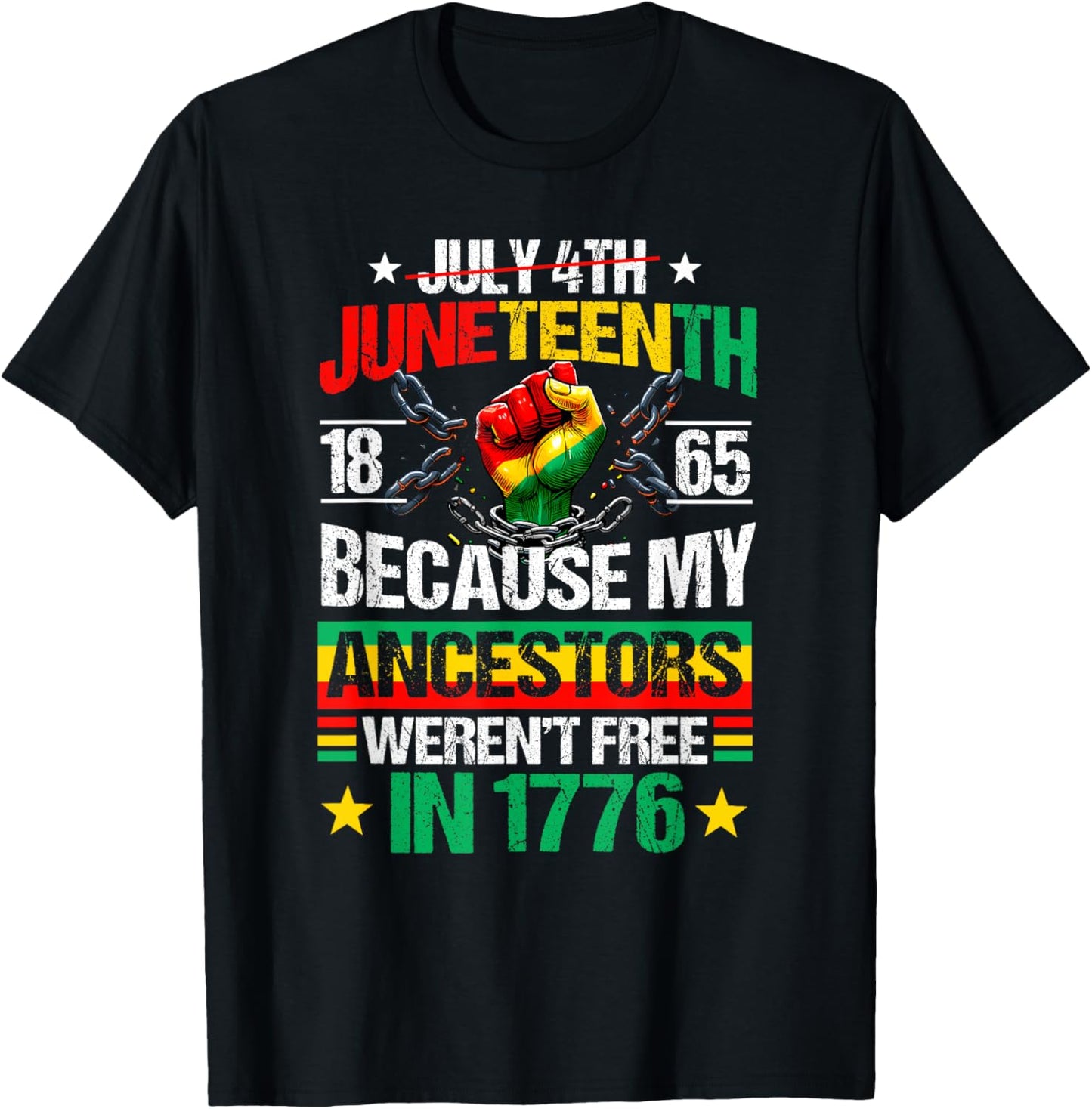 July 4th Juneteenth 1865 Because My Ancestors Juneteenth T-shirt