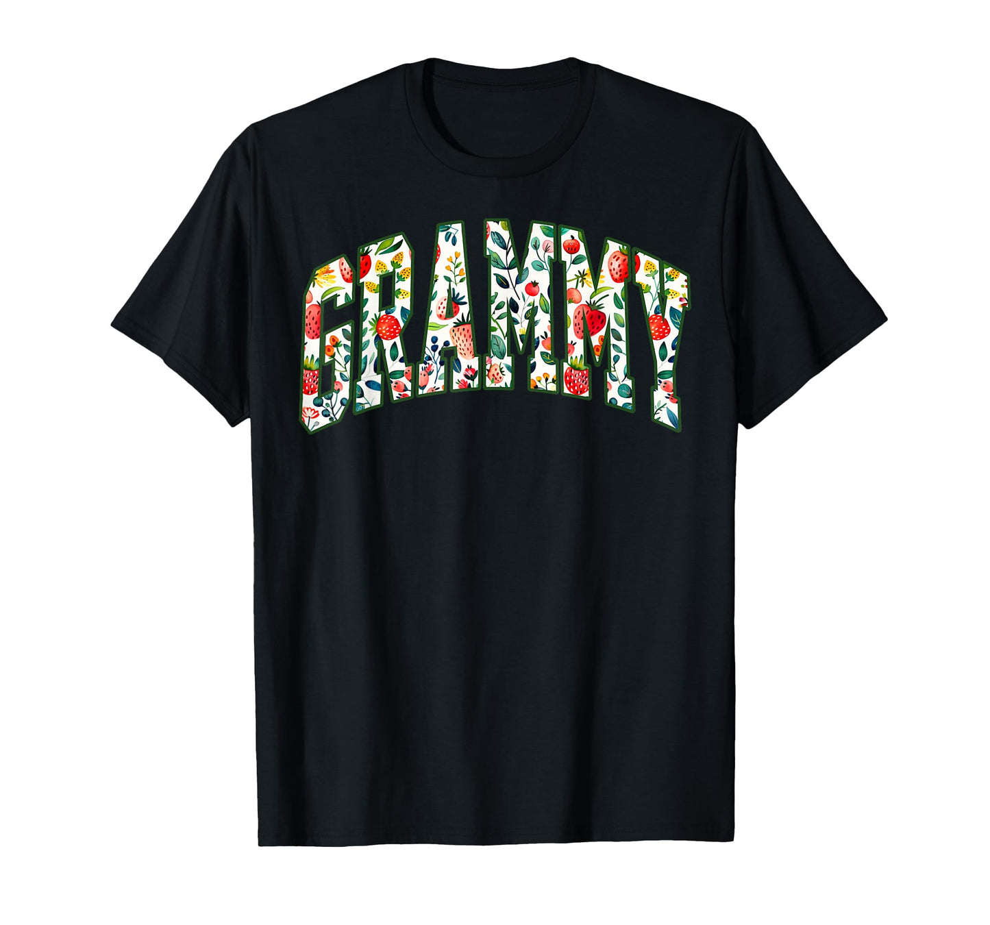Floral Strawberry Grammy Christmas Grandma To Be Mothers Day T-Shirt