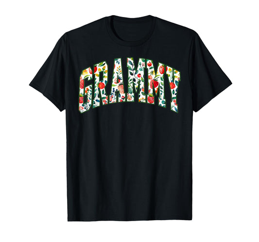 Floral Strawberry Grammy Christmas Grandma To Be Mothers Day T-Shirt