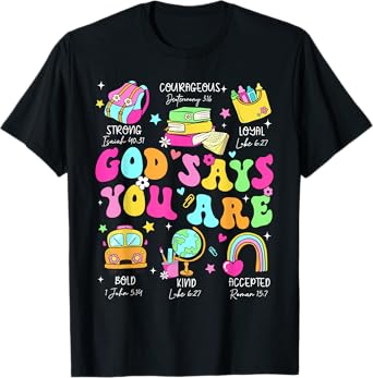 Groovy God Says You Are Teacher Student Christian Men Women T-Shirt
