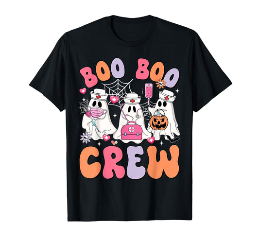 Boo Boo Crew Nurse Funny Ghost Halloween Nurse Life Women T-Shirt