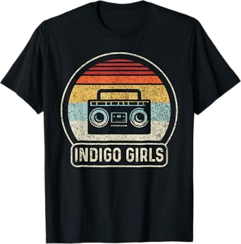 Vintage Cassette Tape Indigo Rock Girls Music Retro Sunset T-Shirt