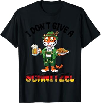 Tiger Lederhosen Beer I Don't Give A Schnitzel Oktoberfest T-Shirt