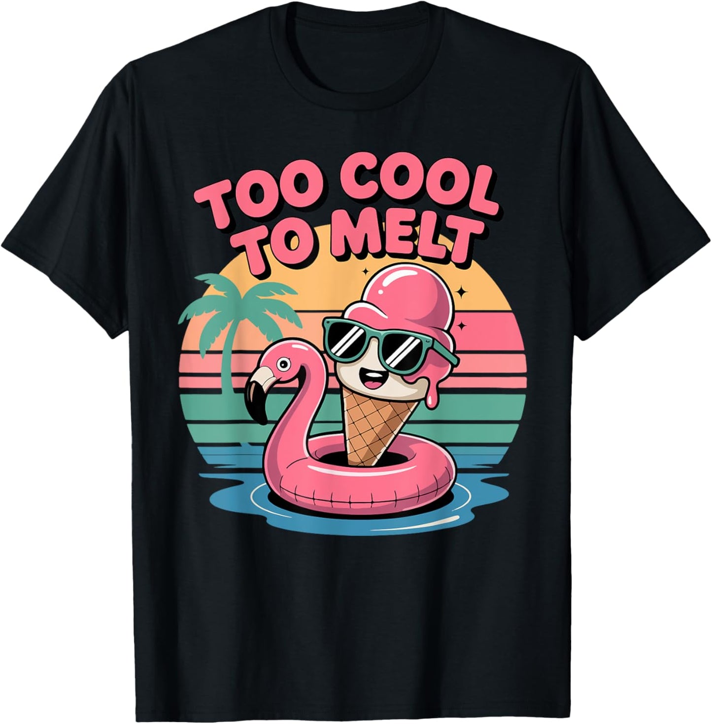 Too Cool To Melt Funny Ice Cream Cone Tee Shirt For Summer T-Shirt