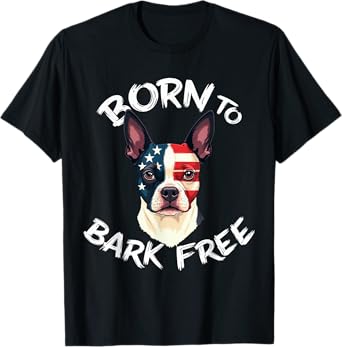 Funny Bostie Dog Vintage Boston Terrier American Flag T-Shirt for Men Women Kids