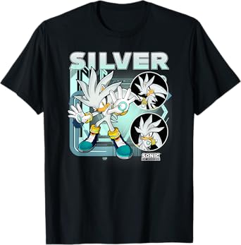 Sonic The Hedgehog Silver Multi Pose Poster T-Shirt