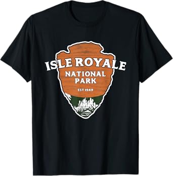 Isle Royale National Park Classic Style Arrowhead Sign T-Shirt
