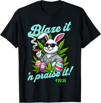 Funny Happy 420 Easter Bunny Smoking on Weedster Sunday! T-Shirt