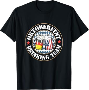 Oktoberfest Drinking Team Beer Mugs American German Adults T-Shirt