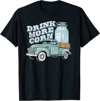Drink More Corn Vintage Truck & Moonshine Jar Graphic T-Shirt