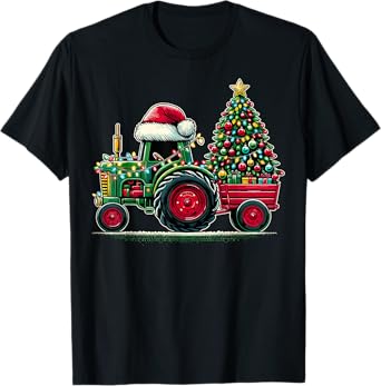 Christmas Tractor Santa Xmas Farm Truck T-Shirt