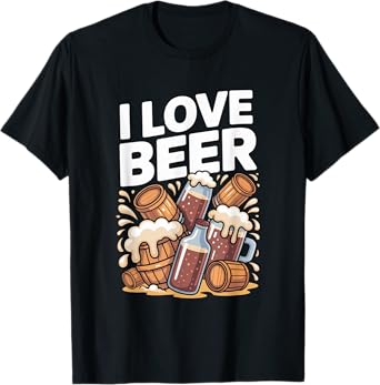 I Love Beer Fun Brewing Passion Design T-Shirt