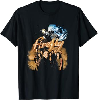 Firefly Iconic Group Shot Retro Vintage Big Chest Poster T-Shirt
