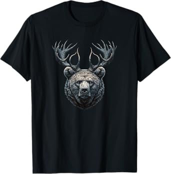Beer Bear With Antlers Deer Grizzly Bear Beer T-Shirt