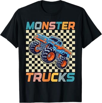Monster Truck for Toddlers, Kids Monster Truck Retro Vintage T-Shirt