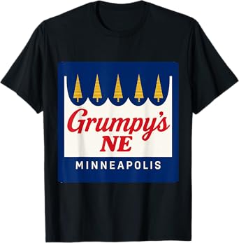 Grumpy’s NE Parody Design – Vintage Bar Logo Style T-Shirt