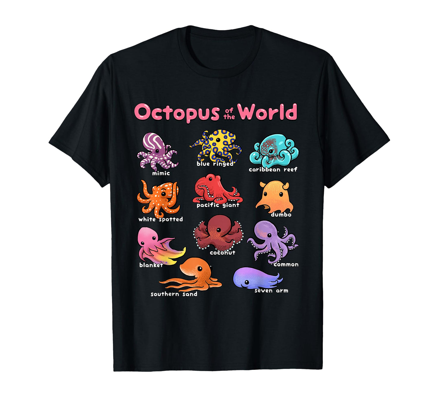 Octopus Sea Animals of the World Octopus Lover Marine Life T-Shirt