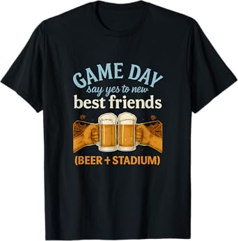 Game Day Beer Stadium Football Humor Graphic T-Shirt