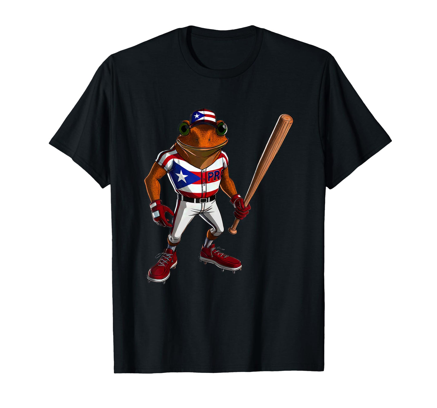 Puerto Rico Baseball Coqui Boricua Flag Bat Hat Pelota Cool T-Shirt