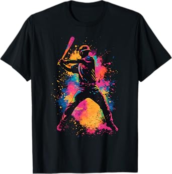 Colorful Baseball Player T-Shirt