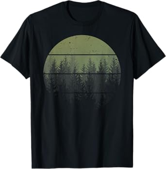 Retro Forest Trees Outdoors Nature Women Men Vintage Graphic T-Shirt