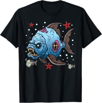 Sea Animal Zombies Fish Funny Halloween Costume Fish T-Shirt