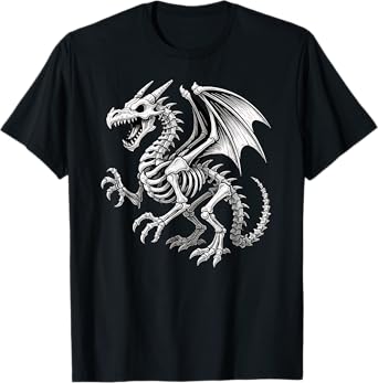 Dragon Skeleton Halloween Fantasy Boys Girls Kids T-Shirt