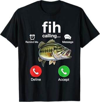 Fih Calling Funny Fish-Themed Incoming Call Meme T-Shirt
