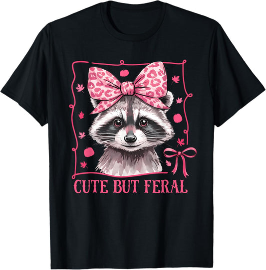Raccoon Cute But Feral Toddler Funny Animal Gifts Vintage T-Shirt